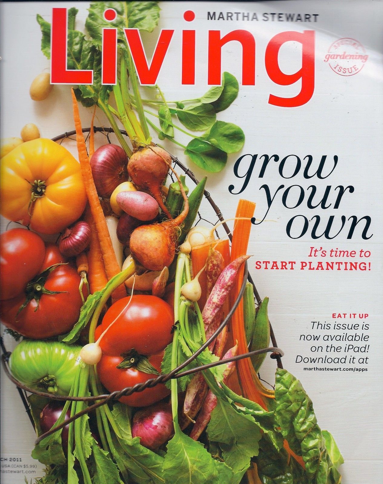 Primary image for Martha Stewart Living March 2011 Magazine- Grow Your Own