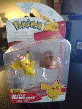 New! Pokemon Battle Figure Pack Pikachu Santa Hat &amp; Swinub Free Shipping - £11.68 GBP