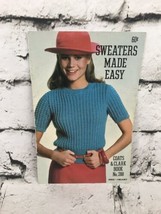 Clark 288 SWEATERS MADE EASY 1980 knit crochet pattern booklet 16 pages - $6.92