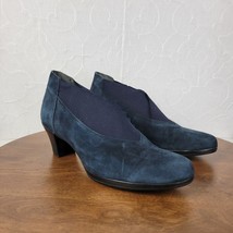 Munro Francee Women&#39;s Bootie 8.5 Navy Blue Suede Heeled Ankle Slip On M6... - £50.14 GBP