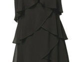 S.L. Fashions Black Spaghetti Strap Tiered Embellished Cocktail Dress Si... - $18.99