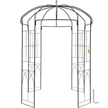 VEVOR Birdcage Shape Garden Arbor, 9&#39; High x 6.6&#39; Wide, Heavy Duty Wrought Iron - $189.99