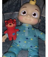 Cocomelon Musical Bedtime JJ Doll and Teddy Soft 10&quot; Plush Singing Toy - £6.16 GBP