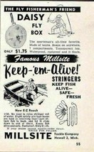 1957 Print Ad Millsite Tackle Fishing Stringers &amp; Daisy Fly Box Howell,MI - £6.31 GBP