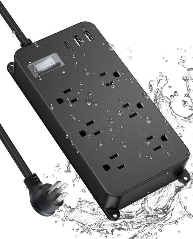 Outdoor Power Strip Weatherproof with USB C,Waterproof Extension Cord Mu... - $53.45