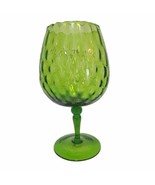 Empoli Diamond Optic Art Glass Brandy Snifter 10” Large Green Vtg - €20,99 EUR