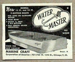 1948 Print Ad Marine Craft Water Master Wood Boats Chicago,IL - £5.81 GBP