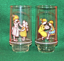 2 Vintage Holly Hobbie Happy Talk Coca Cola 12oz Drink Glass American Greeting - £11.75 GBP