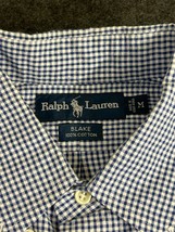 Ralph Lauren Blake Shirt Men&#39;s Medium Short Sleeve Button Gingham Red Pony Logo - £12.61 GBP
