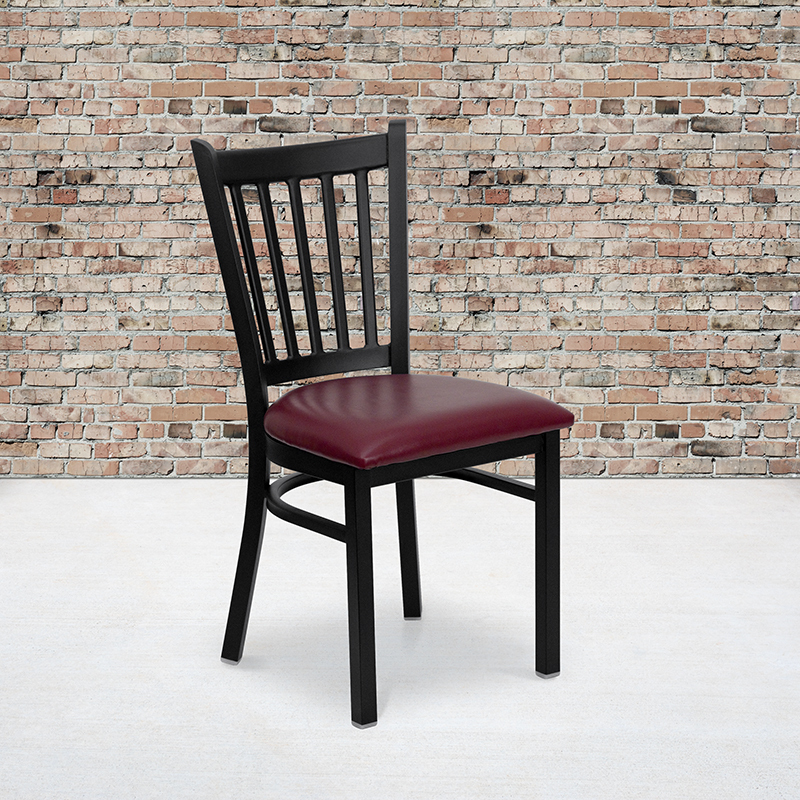 Black Vert Chair-Burg Seat XU-DG-6Q2B-VRT-BURV-GG