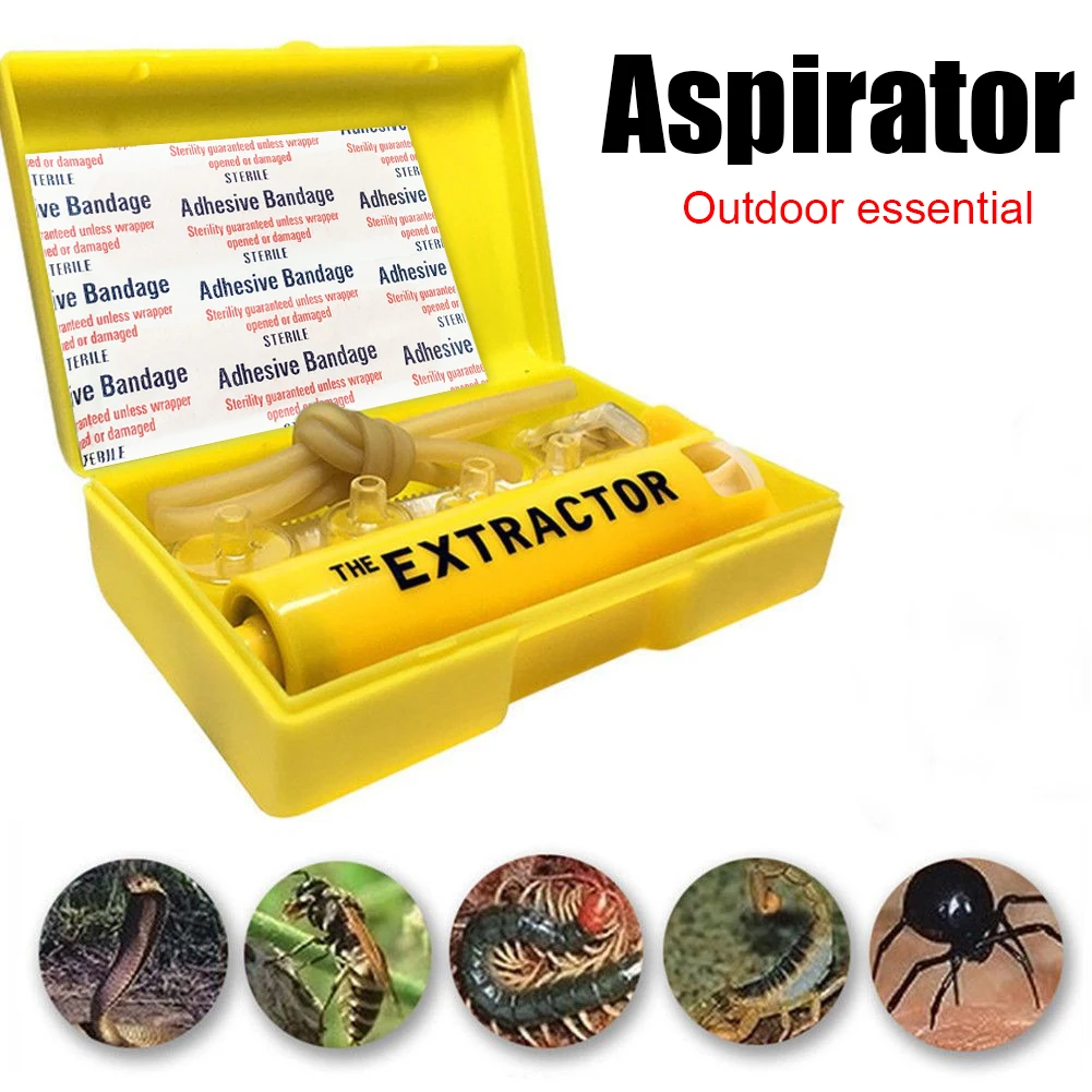 Outdoor Insect Snake Bite Vacuum Venom Extractor First Aid Kit Wild