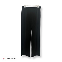 Lulus Womens Satin Straight Leg Pants Black Side Zip Dressy M New - £18.89 GBP