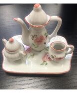 Miniture Tea Set 1 Tea Kettle With Lid 1 Sugar Bowl With Lid 1 Creamer Bowl - $294.01 MXN