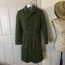 Authentic WW2 WWII Military Green Trench Coat w/ lining 24th US Infantry... - £177.16 GBP