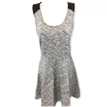 Old Navy Womens Fit &amp; Flare Dress Gray Black Space Dye Marble Stretch Zip S New - £7.01 GBP