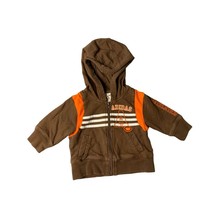 Adidas Boys Infant Baby Size 3 months Hoodie Sweatshirt Brown Orange Long Sleeve - £10.69 GBP