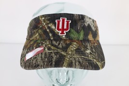 Deadstock Vintage IU Indiana University Hoosiers Camouflage Visor Cap Hat - £31.12 GBP