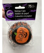 Wilton Halloween Standard Baking Cupcake Cups 75 Ct. Skulls &amp; Pumpkins B... - $4.25