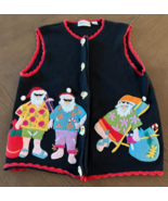 Belle Pointe Ladies SWEATER VEST Size L Christmas Tropical Santa Claus B... - $720.56 MXN