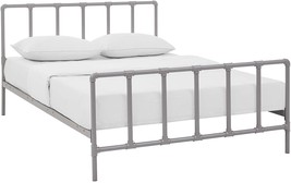 Modern Farmhouse Steel Metal Queen Platform Bed In Gray, Modway Dower. - £177.63 GBP