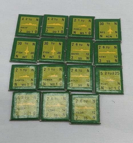 Lot Of (15) Victory Games Fleet Wargaming Ship And Plane Chit Token Pieces - $10.89