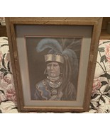 Vintage Appalachian Art Indian Framed Photo 25X21.5 Inch Trenton GA - $1,841.05 MXN