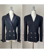 St John Santana Knit Convertible Double Breasted Sweater Remove Collar C... - $149.84 CAD
