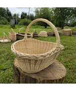 Handwoven Wicker Basket | Natural Willow Basket with Handle   - €111,57 EUR