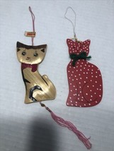 Lot Of 2 Cat Christmas Ornaments  - $19.80