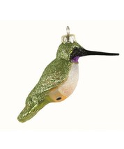 Black Chinned Hummingbird Blown Glass Handcrafted Bird Ornament NIB Cobane - £18.23 GBP