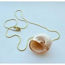 DAINTY SEA SHELL  DIPPED 24 GOLD COLORED  NECKLACE AT - $24.45