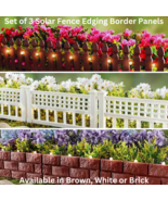 Set of 8 Solar Border Picket Fence Panels Flower Bed Light Pathway Edge ... - $47.04 CAD+
