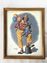 Clown with Baby Clown and Balloons Print by Arthur Sarnoff signed and Framed - £22.42 GBP