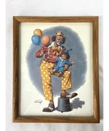 Clown with Baby Clown and Balloons Print by Arthur Sarnoff signed and Fr... - £21.87 GBP