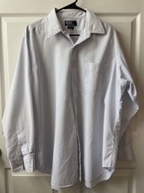 Polo Ralph Lauren Andrew Men’s Sz 17 32/33 Button Up Shirt Blue White Ch... - £11.49 GBP