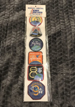 NIP Vintage NASA Mercury Patches 3&quot; Emblems Set of 6 Kennedy Space Center USA - £30.83 GBP