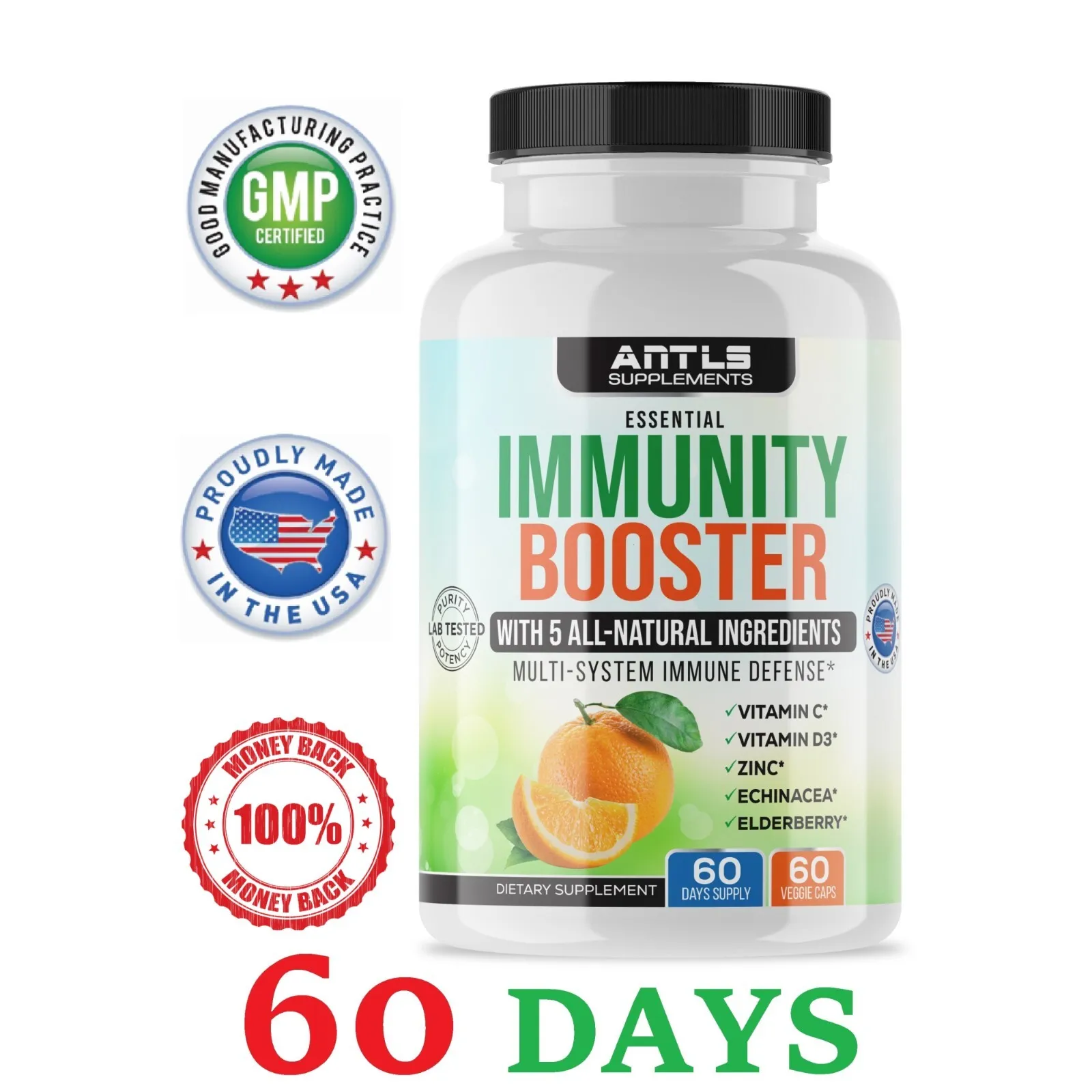 Vitamin C+D3,Zinc,Echinacea, Immune System Support &amp; Booster, Multivitamin. - £23.12 GBP