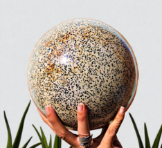 DALMATIAN JASPER White Ball Crystal Healing Stone Metaphysical Decor...-... - $1,234.36