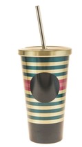 Starbucks Dot Green Pink Lines Design Stainless Steel Cold Cup Tumbler 16Oz - £26.03 GBP