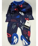 Baby Nike Logo Zip Footed Sleep &amp; Play Cotton Blend 6 Months New with Tags - $363.77 MXN