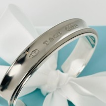 7.25&quot; Tiffany &amp; Co 1837 Wide Cuff Bracelet in Silver &amp; Gray Titanium Mens Unisex - £530.34 GBP