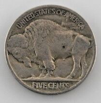 1921 Buffalo Five Cent Nickel 5C (Very Fine, VF Condition)  - $27.44