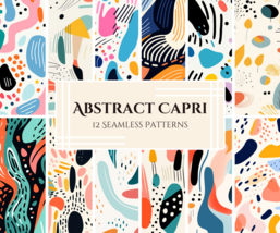 Modern Abstract Digital Pattern Pack, Bold &amp; Pastel SVG/PNG, Casual Capri-Style  - £4.06 GBP