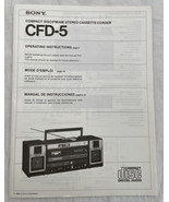 Original Sony CFD-5 Owners Manual CD FM/AM Stereo Cassette Corder Instru... - £11.18 GBP