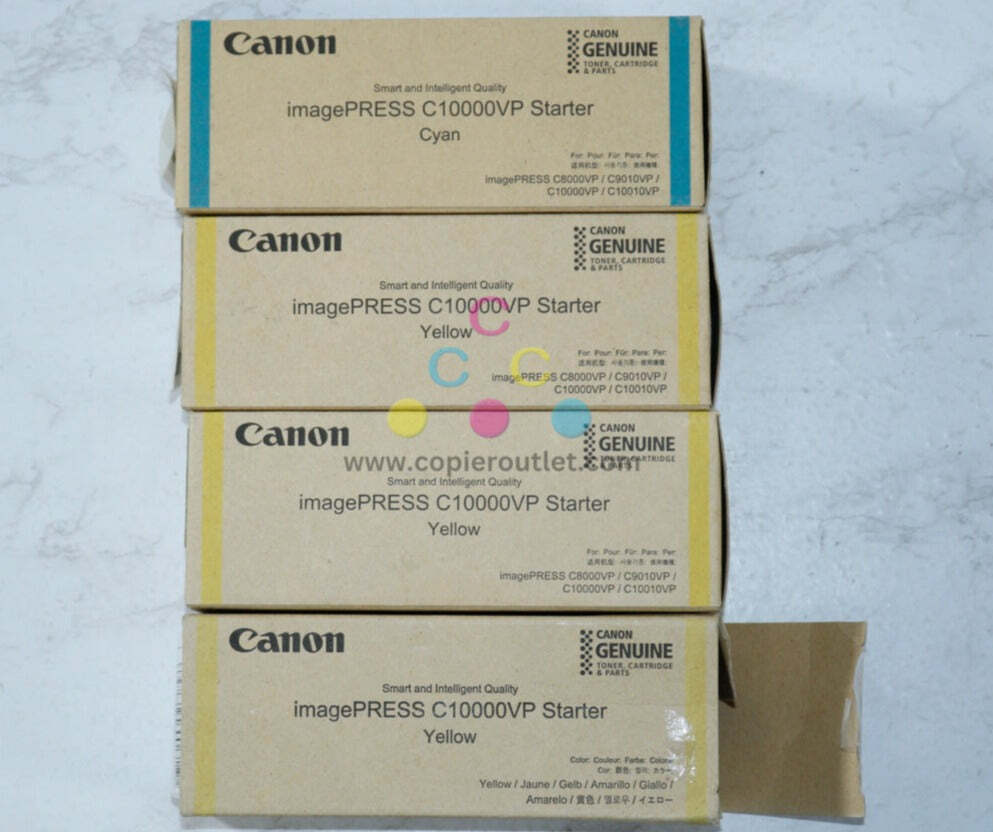 4 OEM Canon iPRESS C1000VP, C8000VP CYYY Starter 8537B001[AA], 8535B001[AA] - $292.05