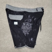 Hurley Embroidered Tiger Board Shorts Mens 29 Black Swim Trunks Logo - £16.92 GBP