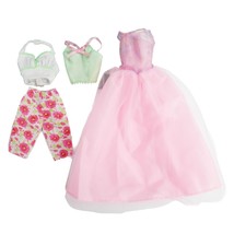 2000 Barbie Day To Night 3 Fashion Pack Dress Floral Capris Cami Halter 68586 - £12.78 GBP