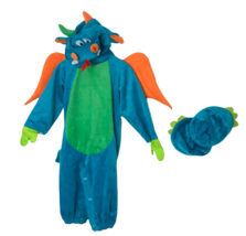 Dinky Dragon Infant Costume Baby 6 Mos M Jumpsuit Hat Shoe Cover Blue Hallowe... - £16.07 GBP