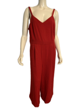 LOFT Women's Spaghetti Strap Cropped Jumpsuit Red Size 12 - $23.74