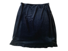 MixIt Black Velvet Skirt Large Knee Length Formal Work Comfort Soft Dinner Party - £19.97 GBP